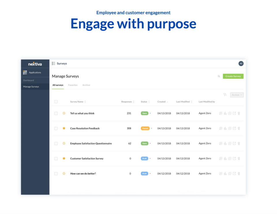 screenshot of Nextiva CRM
